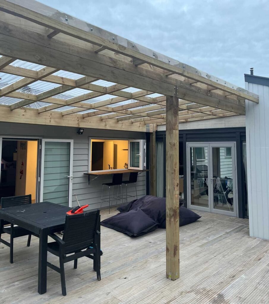 overhead pergola with clear roof palmerston north